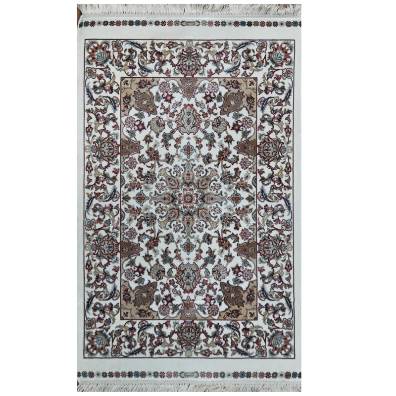 Indo Hand-knotted Kashmiri Silk Rug (2' x 3')