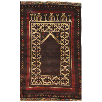 Afghan One-Of-A-Kind Tribal Balouchi Wool Rug (2'8 x 4'3)