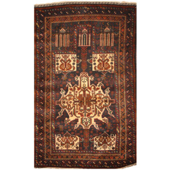 Afghan One-Of-A-Kind Tribal Balouchi Wool Rug (2'11 x 4'9)
