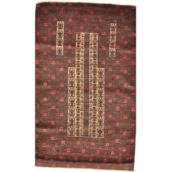 Afghan One-Of-A-Kind Tribal Balocuhi Wool Rug (3' x 4'7)