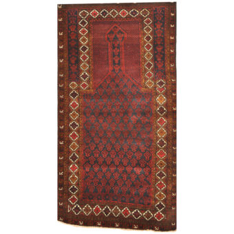 Afghan One-Of-A-Kind Tribal Balouchi Wool Rug (2'10 x 5'7)