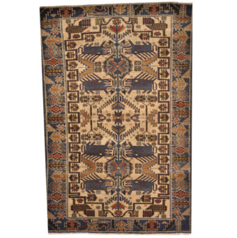 Afghan One-Of-A-Kind Tribal Balouchi Wool Rug (2'10 x 4'5)