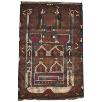 Afghan One-Of-A-Kind Tribal Balocuhi Wool Rug (2'8 x 4'1)