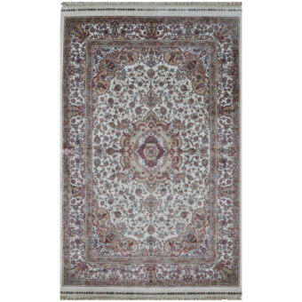 Indo Hand-Knotted Kashmiri Silk Rug (4' x 6')
