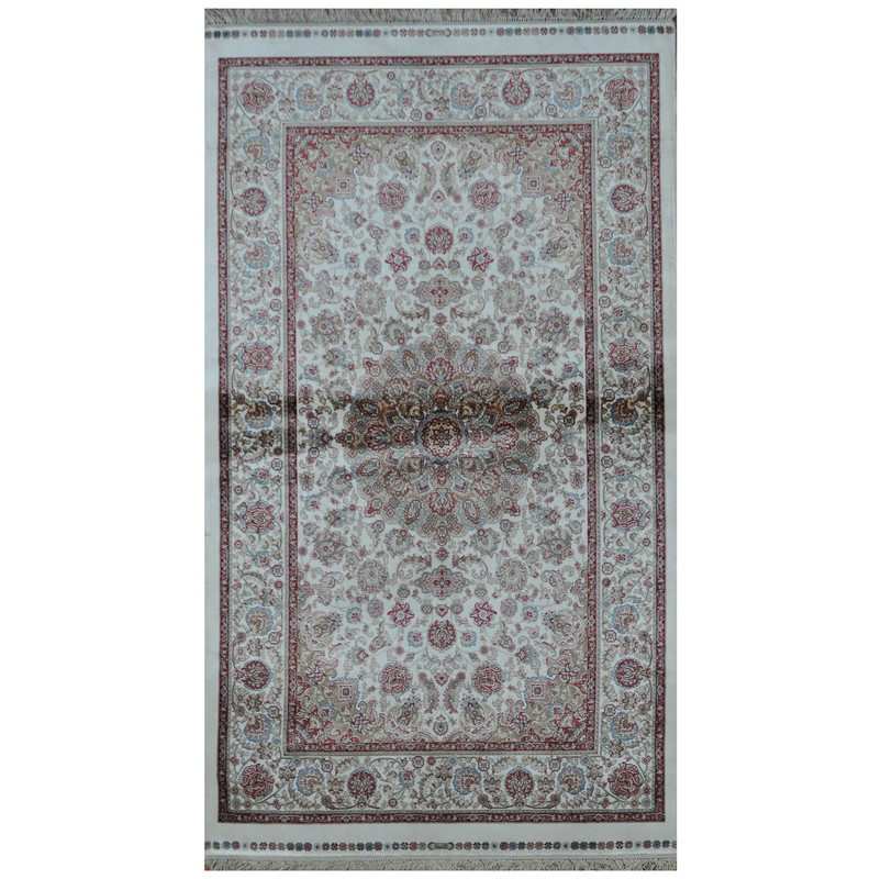 Indo Hand-Knotted Kashmiri Silk Rug (3' x 5')