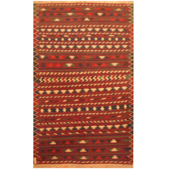 Afghan Hand-woven Wool Kilim (4' x 6'2)