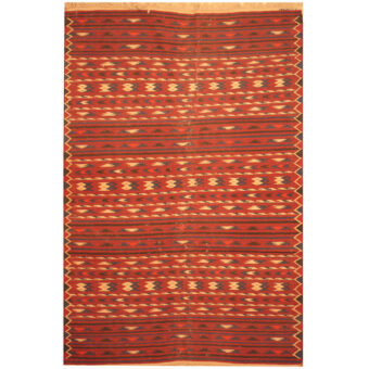 Afghan Hand-woven Wool Kilim (4'2 x 6'4)