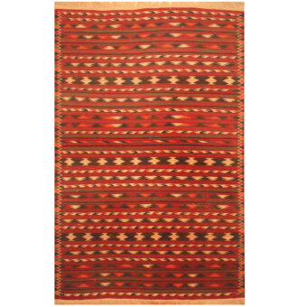 Afghan Hand-woven Wool Kilim (4'3 x 6'4)