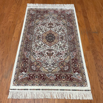 Indo Hand-Knotted Kashmiri Silk Rug (3' x 5')