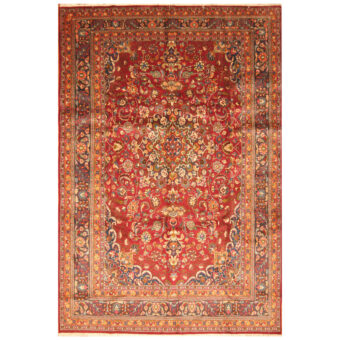 Persian Hand-knotted Mashad Wool Rug (8' x 11'7)