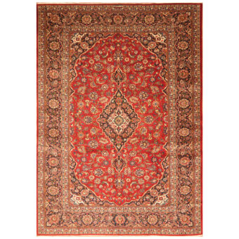 Persian Hand-knotted Signature Kashan Wool Rug (7'9 x 11')