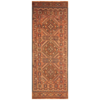 Azerbaijan Hand-woven Antique 1920's Kazak Wool Kilim (4'9 x 12'9)