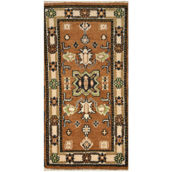 Indo Hand-Knotted Tribal Kazak Wool Rug (2'x4')