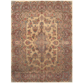 Persian Hand-knotted Antique 1920's Kerman Wool Rug (8'8 x 11'7)