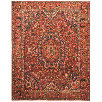 Persian Hand-knotted Antique 1940's Bakhtiari Wool Rug (10' x 12'10')