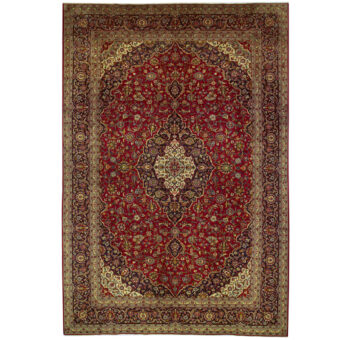 Persian Hand-knotted Kashan Wool Rug (9'9 x 14'9)