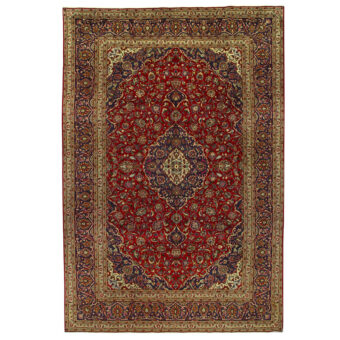 Persian Hand-knotted Kashan Wool Rug (9'6 x 14')