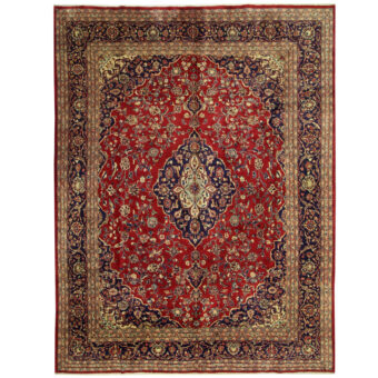 Persian Hand-knotted Mashad Wool Rug (9'8 x 12'8)
