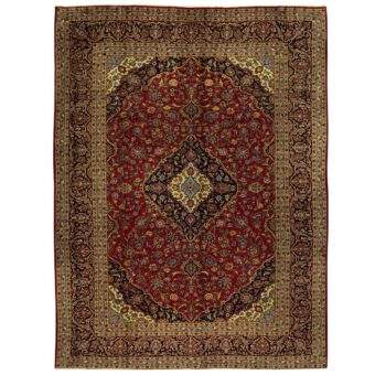 Persian Hand-knotted Kashan Wool Rug (9'8 x 12'7)
