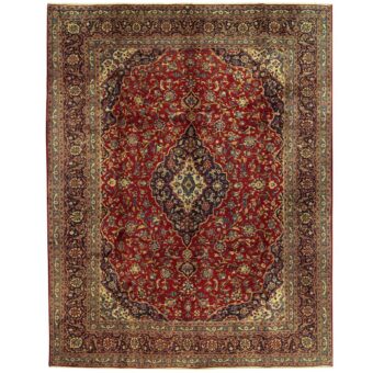 Persian Hand-knotted Mashad Wool Rug (9'9 x 12'7)