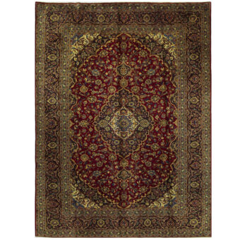 Persian Hand-knotted Kashan Wool Rug (9'1 x 12'4)