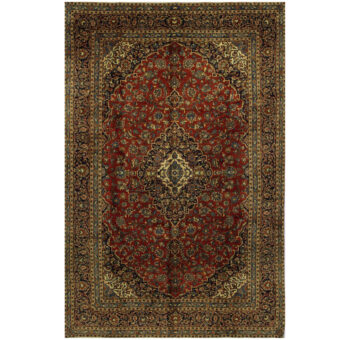 Persian Hand-knotted Kashan Wool Rug (9'5 x 14'6)