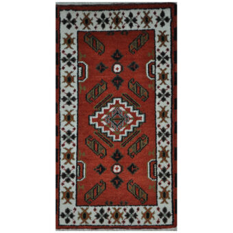 Indo Hand-knotted Tribal Kazak Wool Rug (2' x 4')