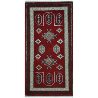 Indo Hand-knotted Tribal Kazak Wool Rug (2' x 4')