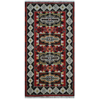 Indo Hand-knotted Tribal Kazak Wool Rug (2' x 4')