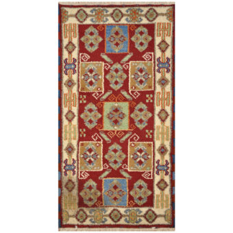 Indo Hand-knotted Tribal Kazak Wool Rug (2'1 x 4'1)