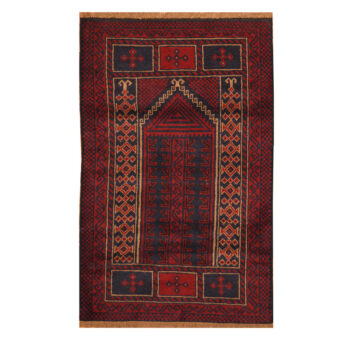 Afghan Hand-knotted Tribal Balouchi Wool Rug (2'8 x 4'5)