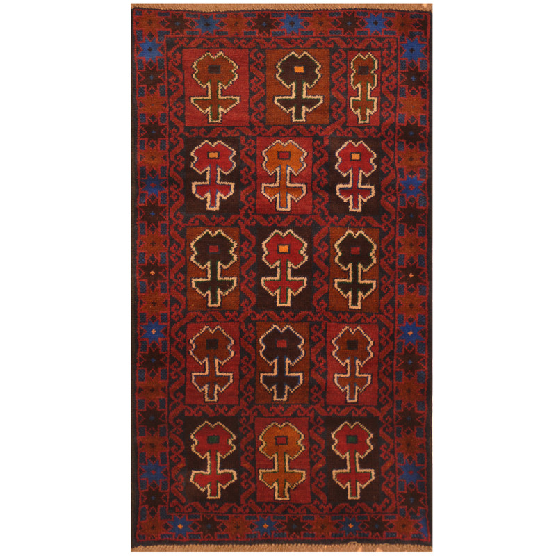 Afghan Hand-knotted Tribal Balouchi Wool Rug (27 x 4'9)