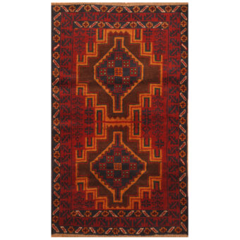 Afghan Hand-knotted Tribal Balouchi Wool Rug (2'8 x 4'8)