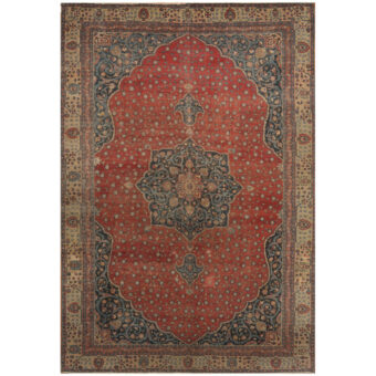 Persian Hand-knotted Antique 1920's Tabriz Wool Rug (10'4 x 15'6)