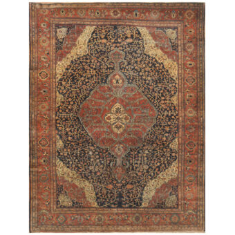 Persian Hand-knotted Antique 1890's Farahan Wool Rug (9'3 x 12'3)