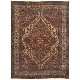 Persian Hand-knotted Antique 1930's Isfahan Wool Rug (9'6 x 13'2)