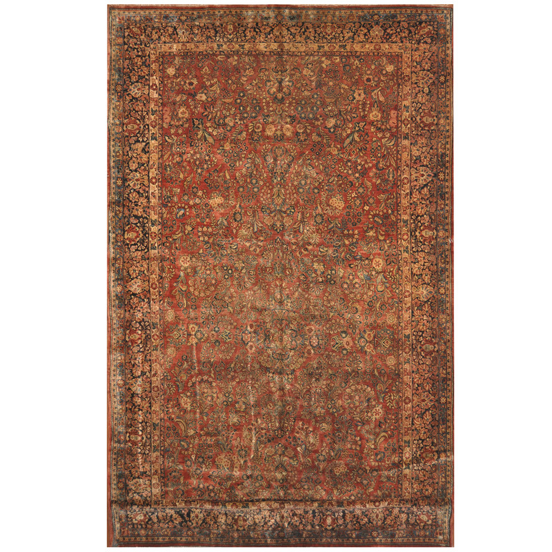 Persian Hand-knotted Antique 1920's Sarouk Wool Rug (10'3 x 19'8)
