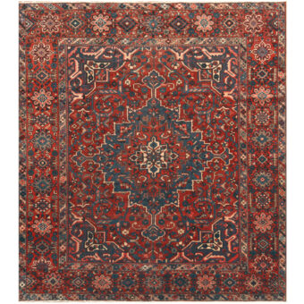 Persian Hand-knotted Antique 1920's Bakhtiari Wool Rug (10'5 x 11'7)