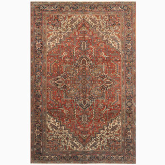 Persian Hand-knotted Antique 1920's Heriz Wool Rug (9'6 x 17'6)