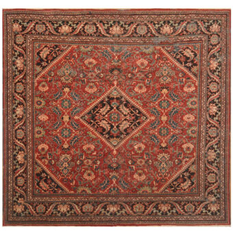 Persian Hand-knotted Antique 1940's Mahal Wool Rug (10'10 x 11')