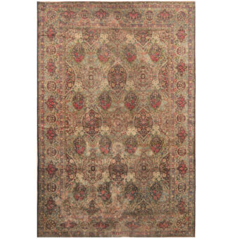 Persian Hand-knotted Antique 1890's Lavar Kerman Wool Rug (10' x 15'1)