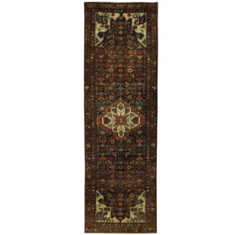 Persian Hand-knotted Hamadan Wool Runner (3'5 x 10'10)