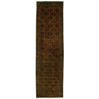 Persian Hand-knotted Tribal Hamadan Wool Runner (3'7 x 14')