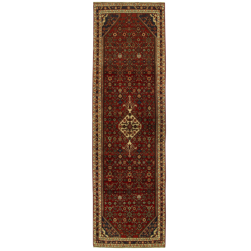 Persian Hand-knotted Tribal Hamadan Wool Runner (3'9 x 13'1)