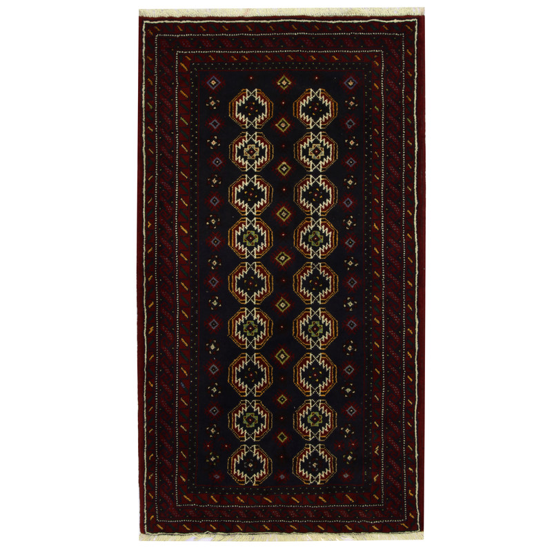 Persian Hand-knotted Tribal Balouchi Wool Runner (3'4 x 6'3)