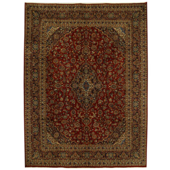 Persian Hand-knotted Kashan Wool Rug (9'5 x 12'7)