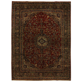 Persian Hand-knotted Kashan Wool Rug (9'9 x 13')