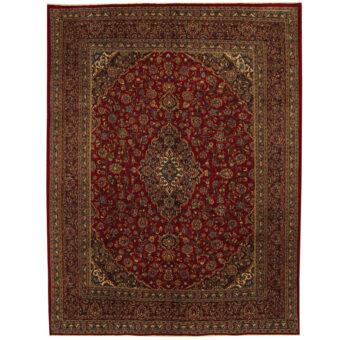Persian Hand-knotted Kashan Wool Rug (9'7 x 12'5)