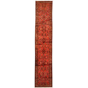 Persian Hand-Knotted Tribal Hamadan Wool Runner (2'10 x 14')
