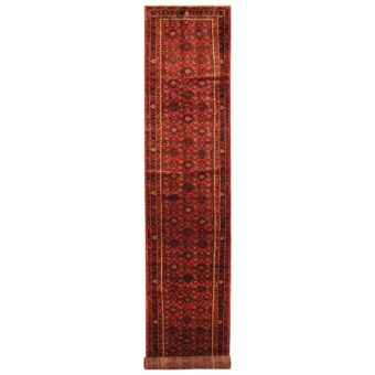 Persian Hand-knotted Tribal Hamadan Wool Runner (3' x 16'3)
